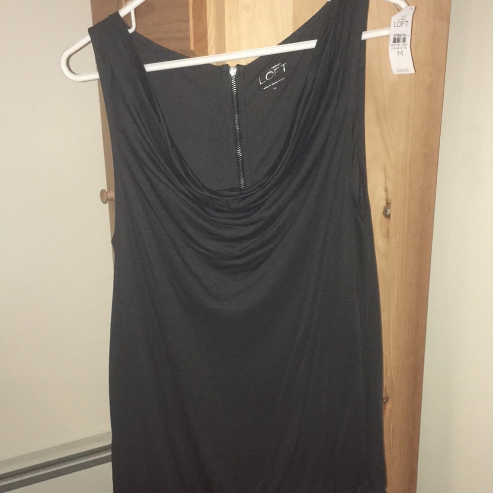 LAST CALL NWT Ann Taylor LOFT sleeveless blouse, gray